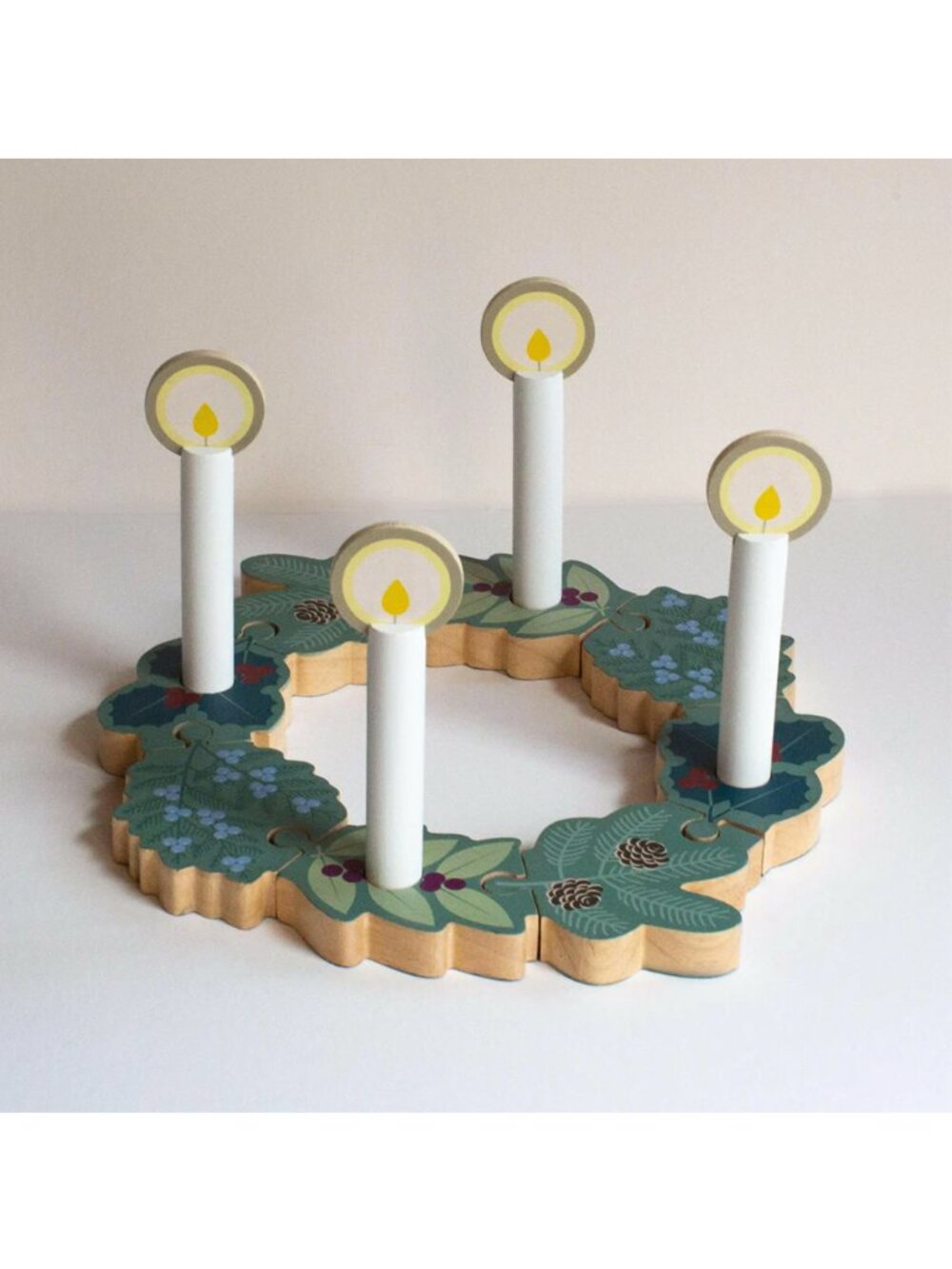 Advent Wreath NWT – Double-sided Advent to Christmas Wooden Wreath Set